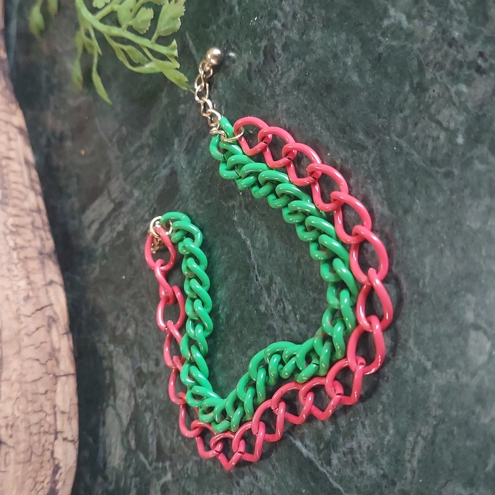 B952 Colorful Double Chain Bracelet - Picture 5 of 6